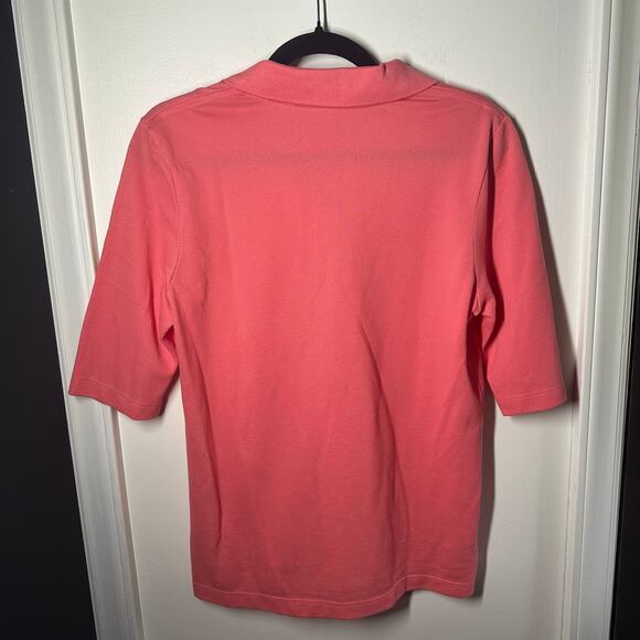 Lacoste Women's Pink Slim Fit 3/4 Sleeve Polo Size 40 Collared Shirt - Picture 6 of 6